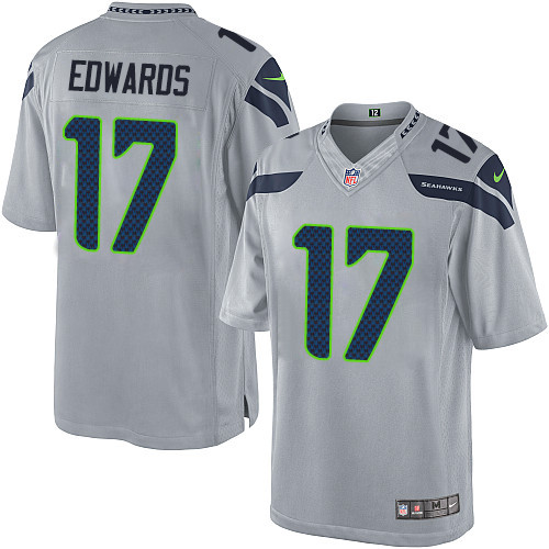 Men's Limited Braylon Edwards Nike Jersey Grey Alternate - #17 NFL Seattle Seahawks